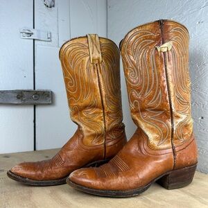 Spanish Brown Western Cowboy Boots Size 8
